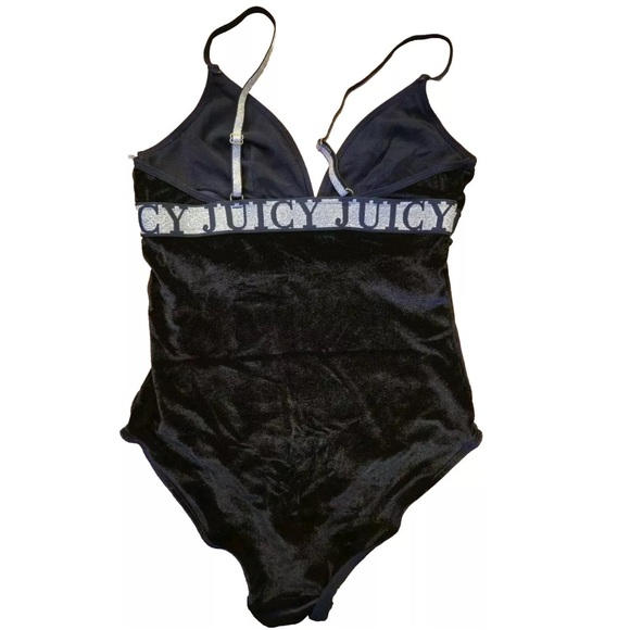 Juicy Couture One Piece Bodysuit Outfit Velvet Y2K Black gold Womens M - Picture 4 of 5